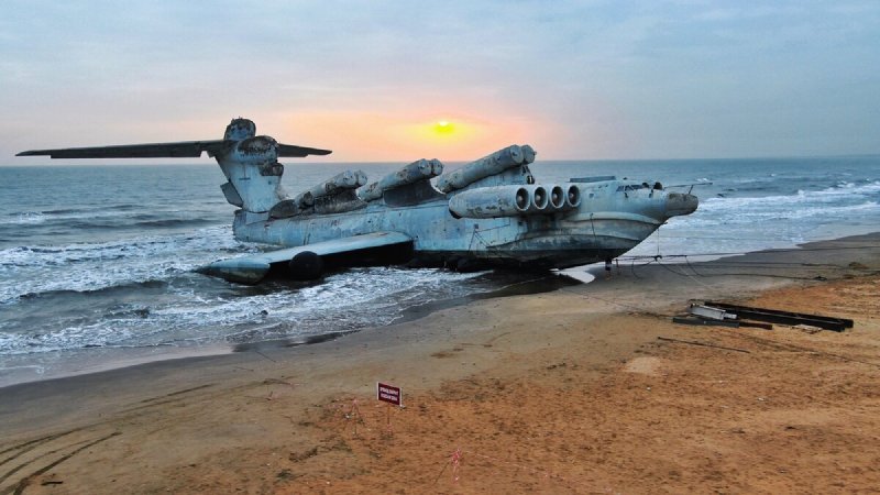 Экраноплан Лунь в Дагестане