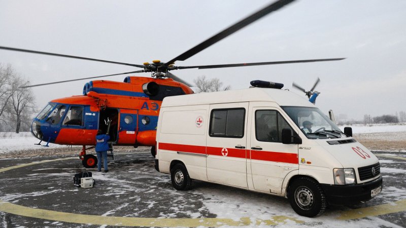Вертолет санитарной авиации Красноярск