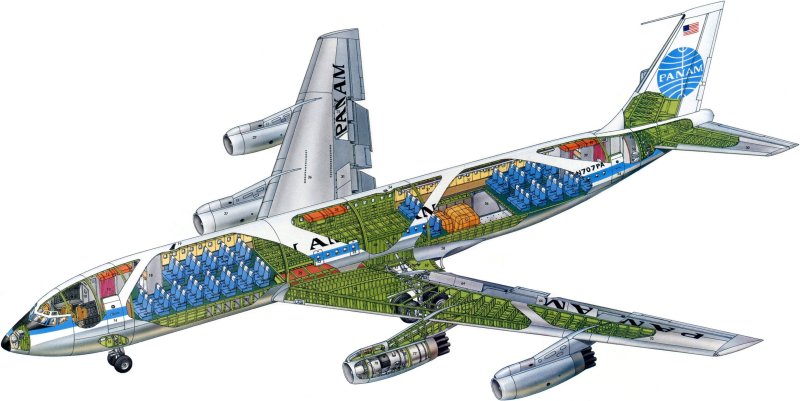 Боинг 707 схема салона